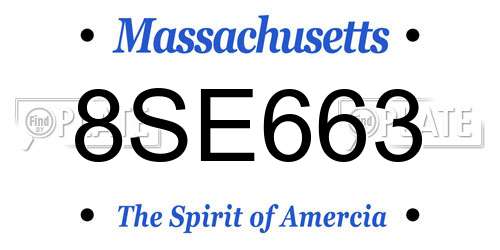 8SE663 Massachusetts License Plate