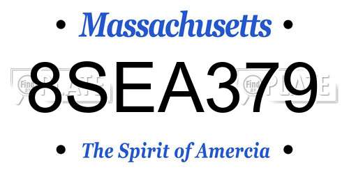 8SEA379 Massachusetts License Plate