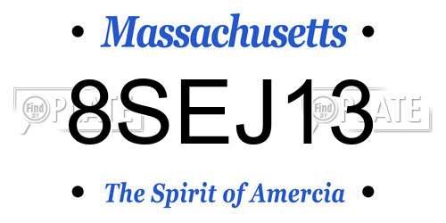 8SEJ13 Massachusetts License Plate