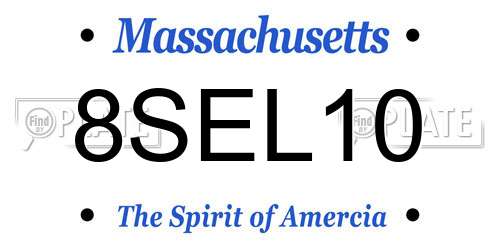 8SEL10 Massachusetts License Plate