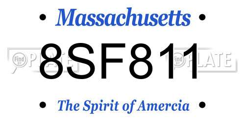8SF811 Massachusetts License Plate