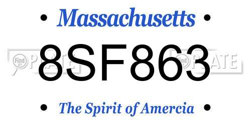 8SF863 Massachusetts License Plate