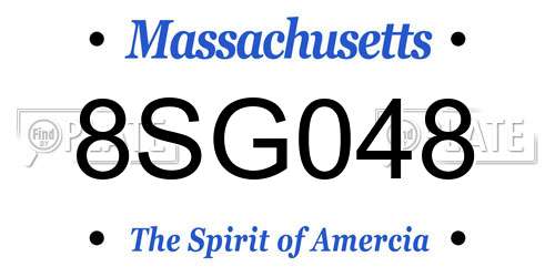 8SG048 Massachusetts License Plate