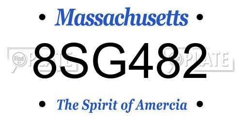 8SG482 Massachusetts License Plate