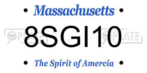 8SGI10 Massachusetts License Plate