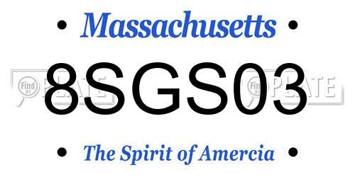 8SGS03 Massachusetts License Plate