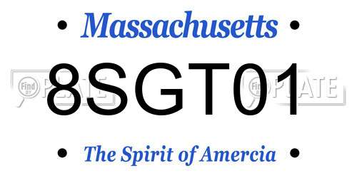 8SGT01 Massachusetts License Plate