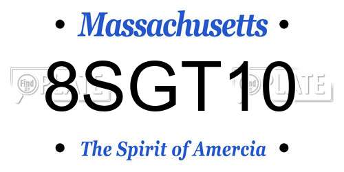 8SGT10 Massachusetts License Plate