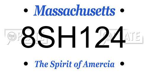 8SH124 Massachusetts License Plate