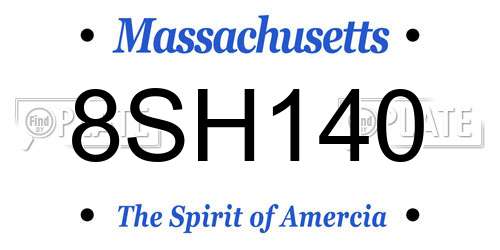 8SH140 Massachusetts License Plate