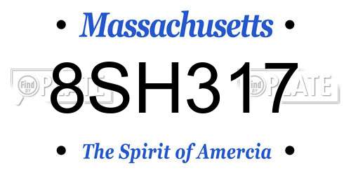8SH317 Massachusetts License Plate