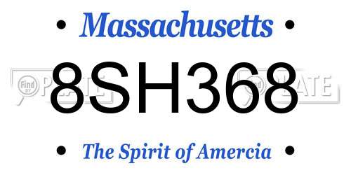 8SH368 Massachusetts License Plate