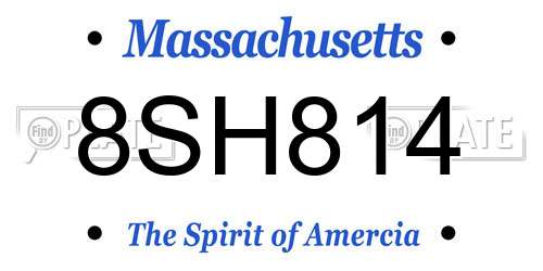 8SH814 Massachusetts License Plate