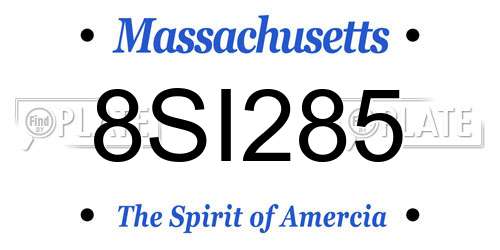 8SI285 Massachusetts License Plate