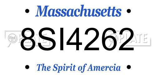 8SI4262 Massachusetts License Plate