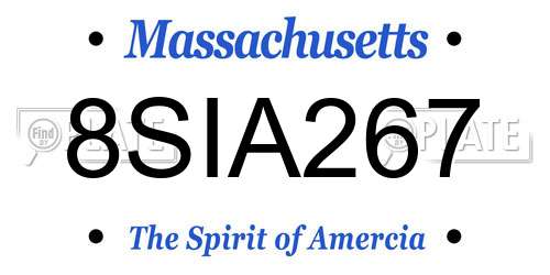 8SIA267 Massachusetts License Plate