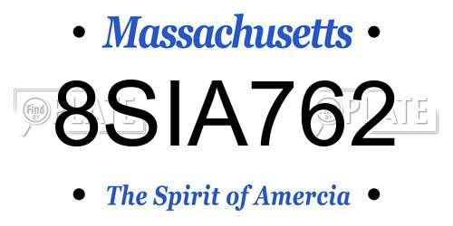 8SIA762 Massachusetts License Plate