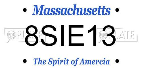 8SIE13 Massachusetts License Plate