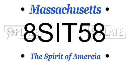 8SIT58 Massachusetts License Plate