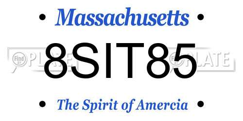8SIT85 Massachusetts License Plate