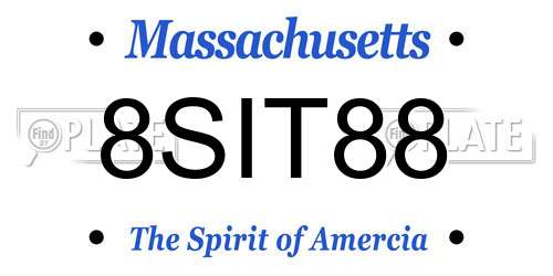8SIT88 Massachusetts License Plate