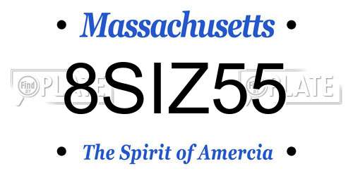 8SIZ55 Massachusetts License Plate