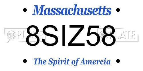 8SIZ58 Massachusetts License Plate