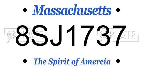 8SJ1737 Massachusetts License Plate
