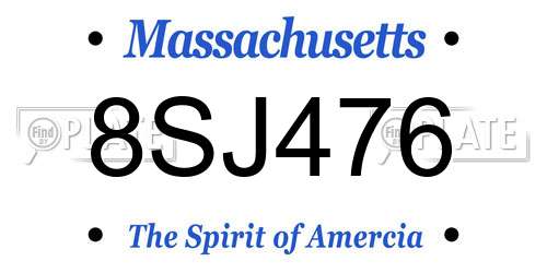 8SJ476 Massachusetts License Plate