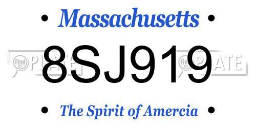 8SJ919 Massachusetts License Plate