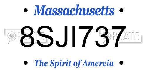 8SJI737 Massachusetts License Plate