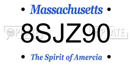 8SJZ90 Massachusetts License Plate