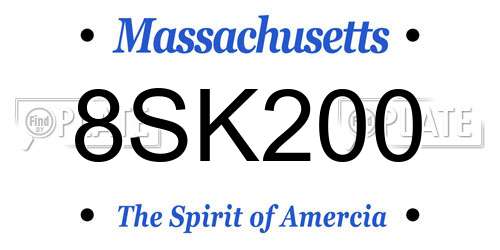 8SK200 Massachusetts License Plate