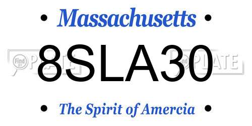 8SLA30 Massachusetts License Plate