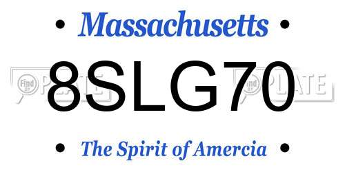 8SLG70 Massachusetts License Plate