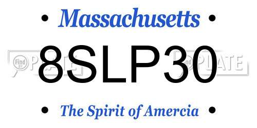 8SLP30 Massachusetts License Plate