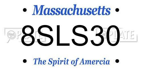 8SLS30 Massachusetts License Plate