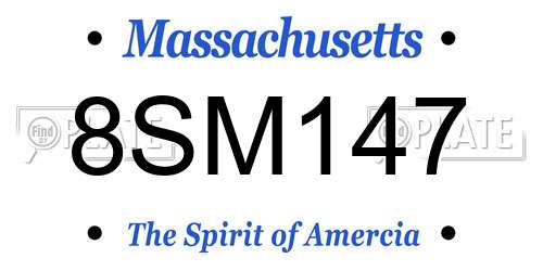 8SM147 Massachusetts License Plate