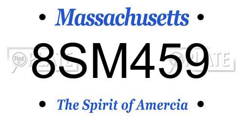 8SM459 Massachusetts License Plate