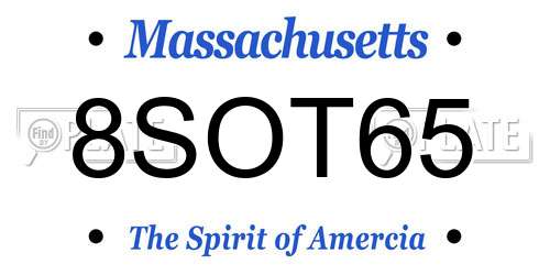 8SOT65 Massachusetts License Plate