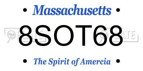 8SOT68 Massachusetts License Plate