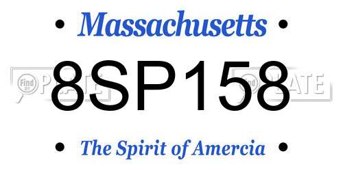 8SP158 Massachusetts License Plate
