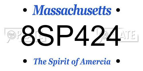 8SP424 Massachusetts License Plate