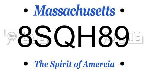 8SQH89 Massachusetts License Plate