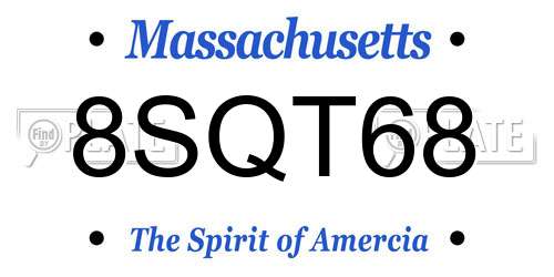 8SQT68 Massachusetts License Plate