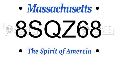 8SQZ68 Massachusetts License Plate