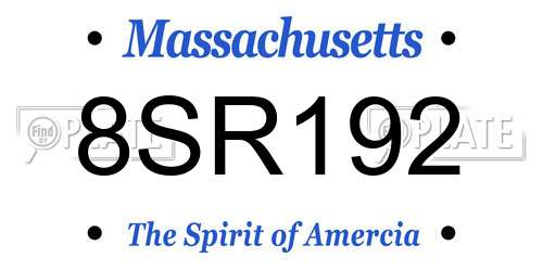 8SR192 Massachusetts License Plate