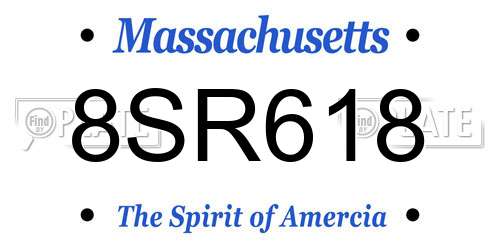 8SR618 Massachusetts License Plate