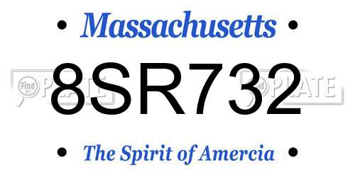 8SR732 Massachusetts License Plate