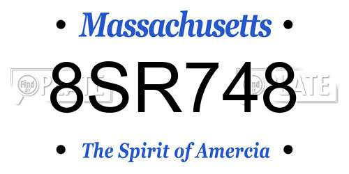 8SR748 Massachusetts License Plate